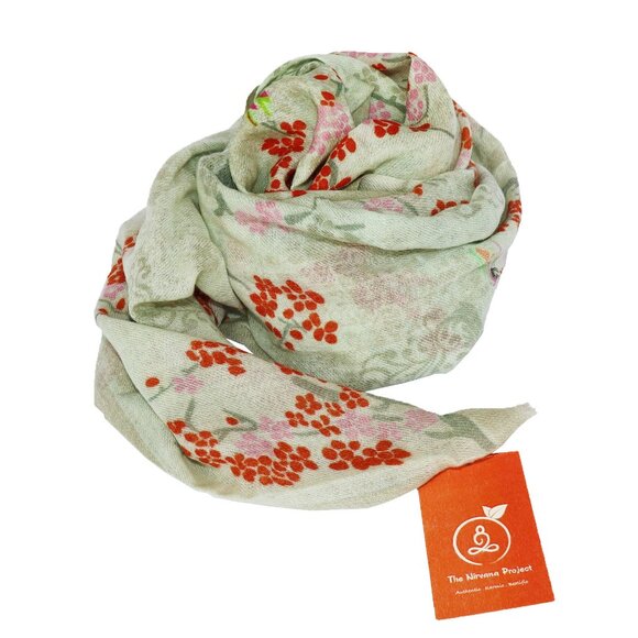 Japanese Cherry Trees Wool Scarf - Picture 3 of 3